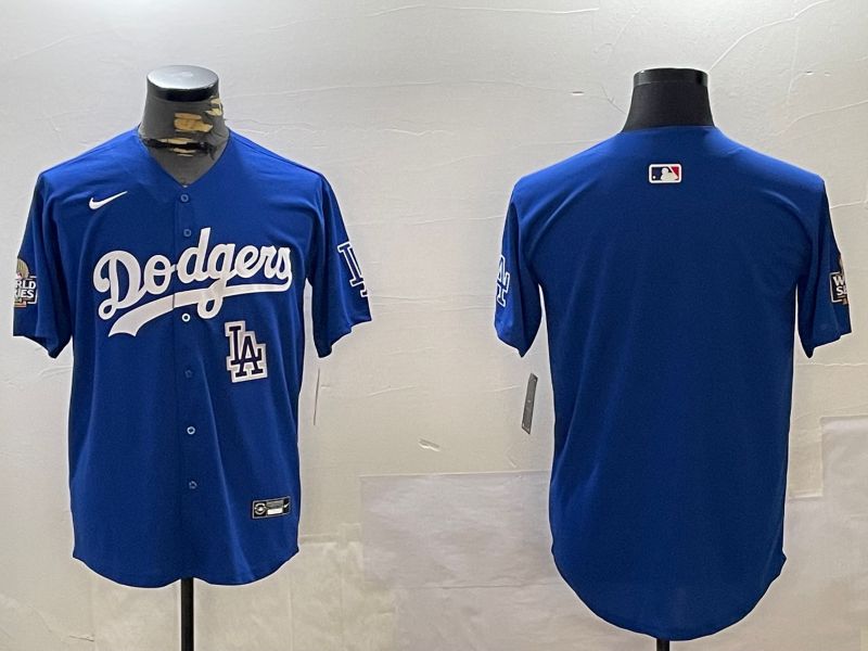 Men Los Angeles Dodgers Blank Blue Game 2024 Nike MLB Jersey style 12161